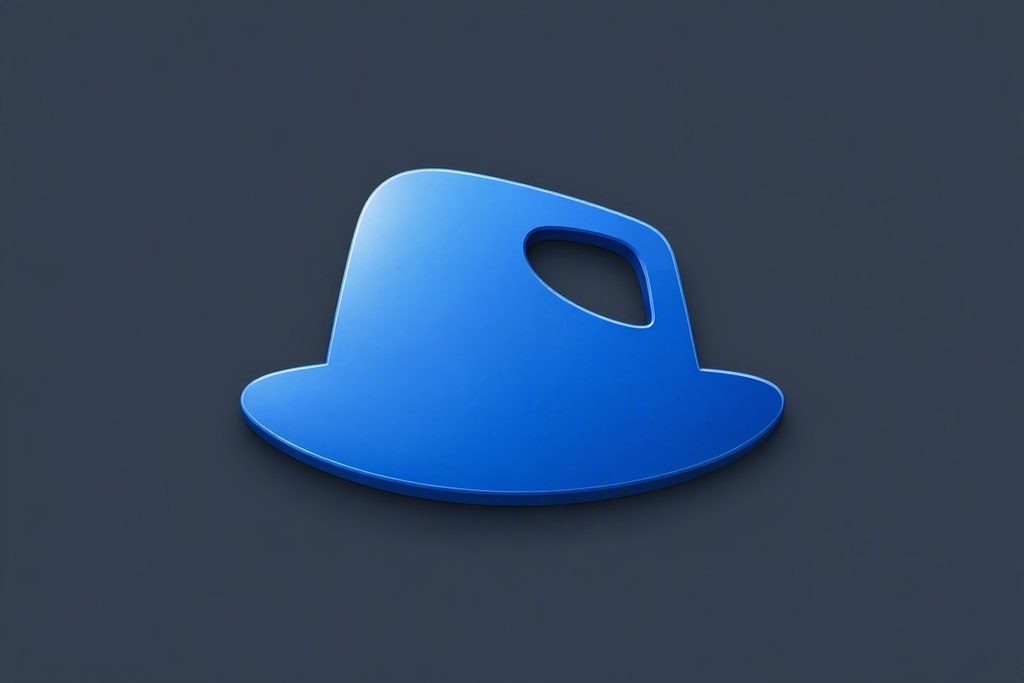 Fedora Linux logo blue hat